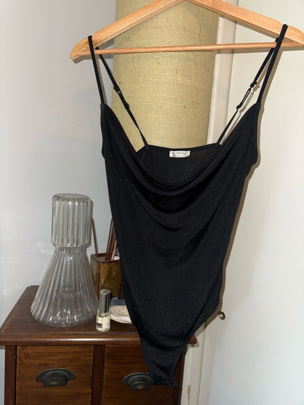 Free People Black Cowl-neck Bodysuit